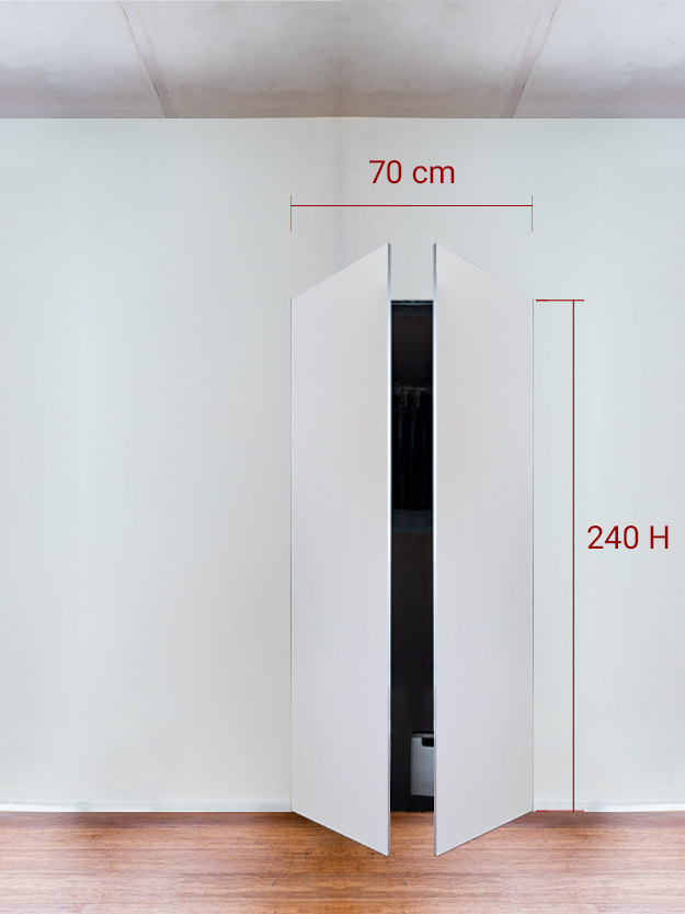 Invisible wardrobe 2 doors cm 70x240