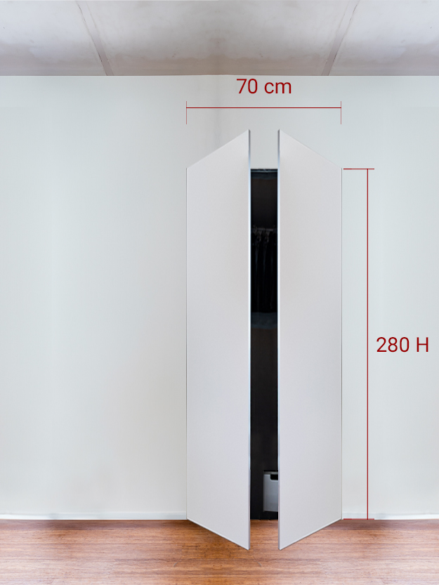 Invisible wardrobe 2 doors cm 70x280