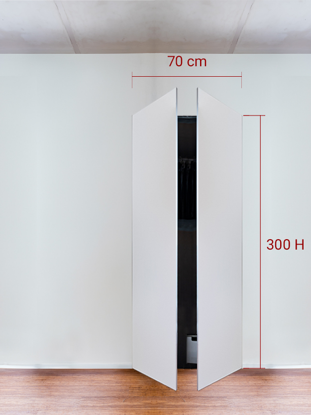 Invisible wardrobe 2 doors cm 70x300