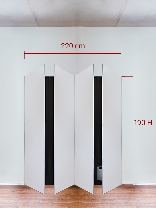 Invisible wardrobe 4 doors cm 220×190