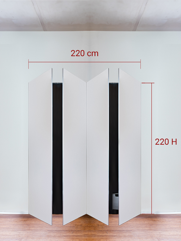 Invisible wardrobe 4 doors cm 220×220