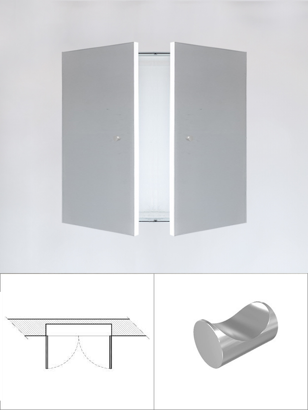 Invisible doubles panel with fixed knob