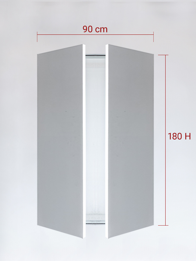 Invisible double panels cm 90×180