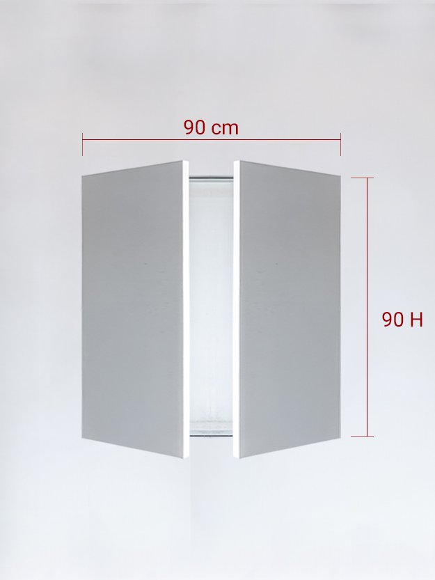 Invisible double panels cm 90×90