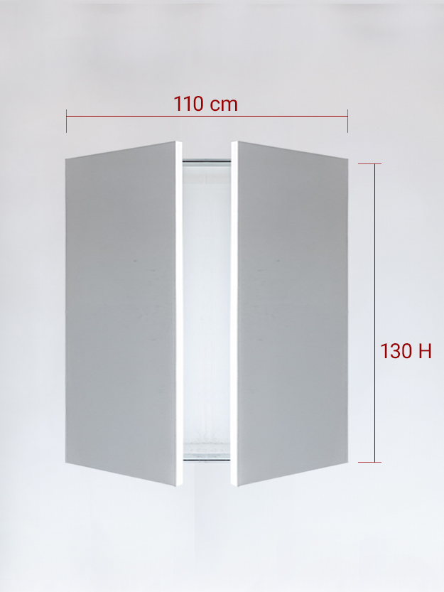 Invisible double panels cm 110×130