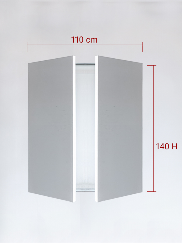 Invisible double panels cm 110×140