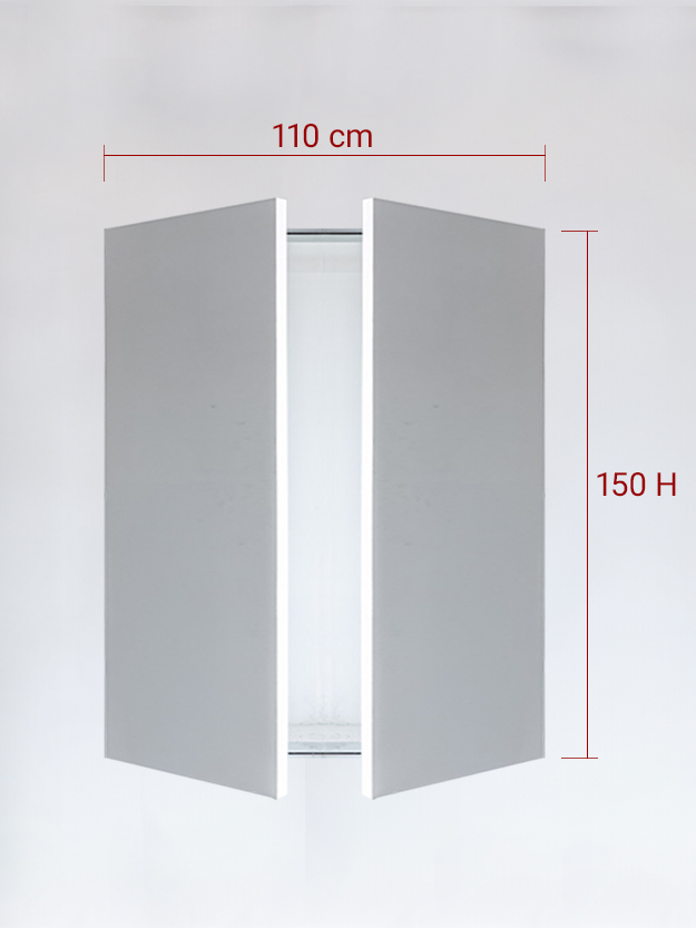 Invisible double panels cm 110×150