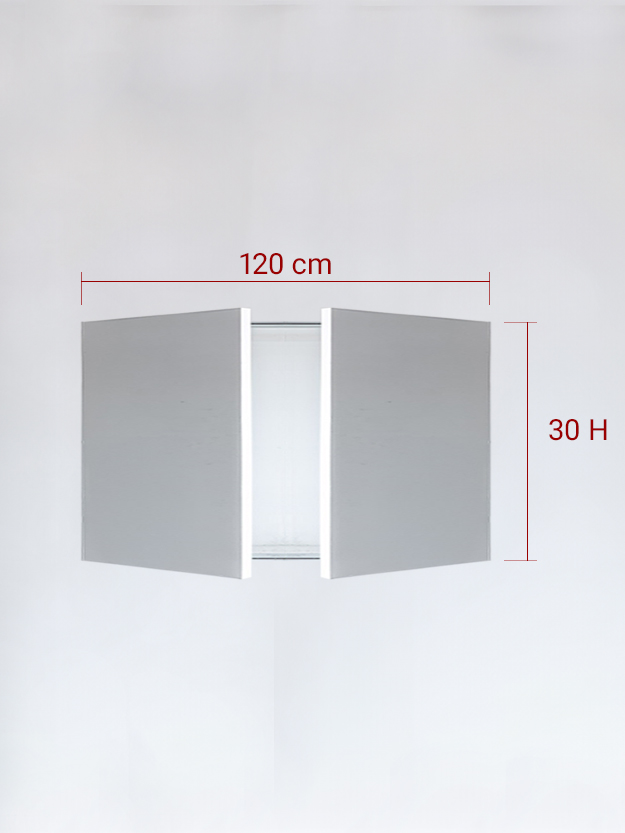 Invisible double panels cm 120×30