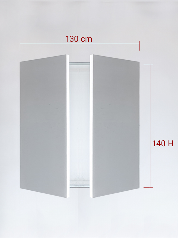 Invisible double panels cm 130×140