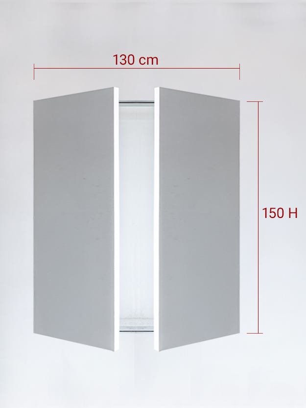 Invisible double panels cm 130×150