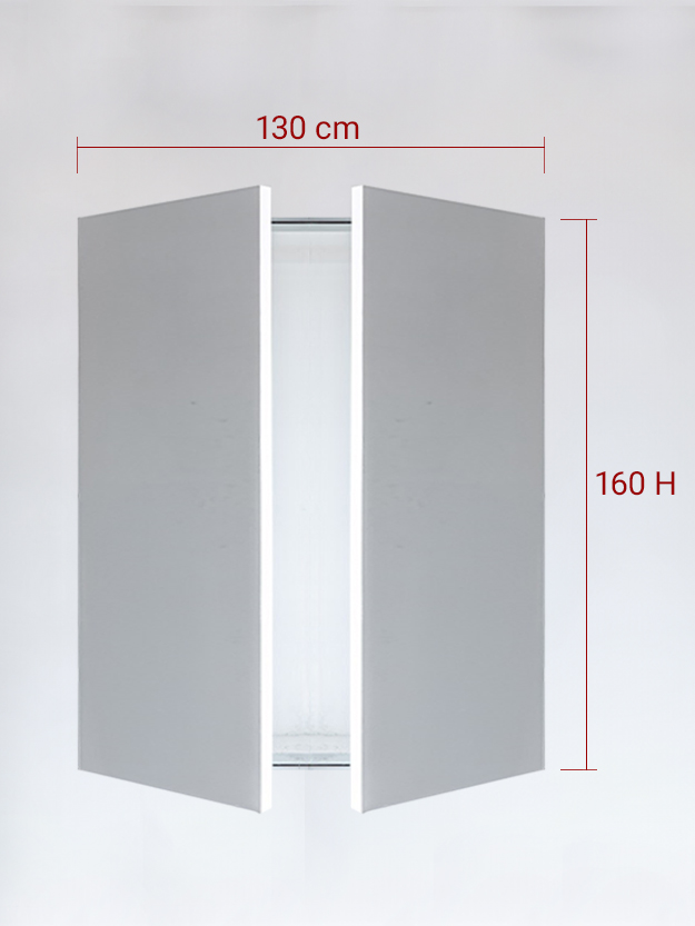 Invisible double panels cm 130×160