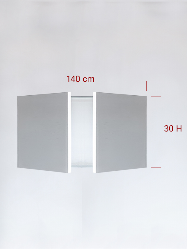 Invisible double panels cm 140×30