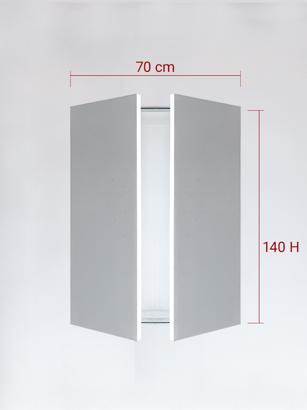 Invisible double panels cm 70×140