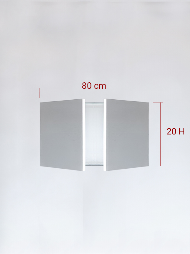 Invisible double panels cm 80×20