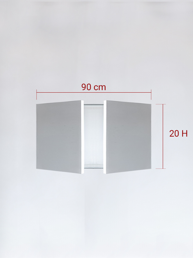 Invisible double panels cm 90×20