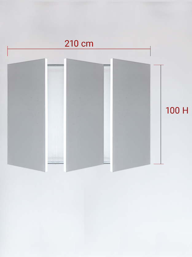 Invisible triple panels cm 210x100