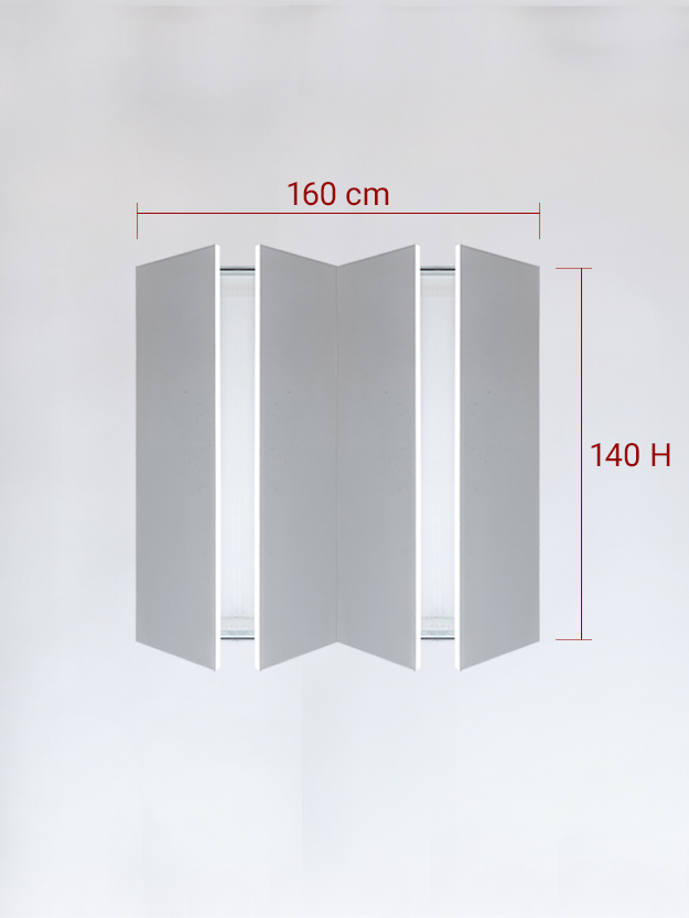 Invisible quadruple panels cm 160x140