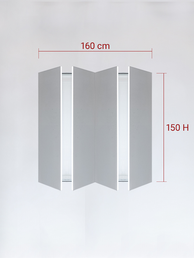 Invisible quadruple panels cm 160x150