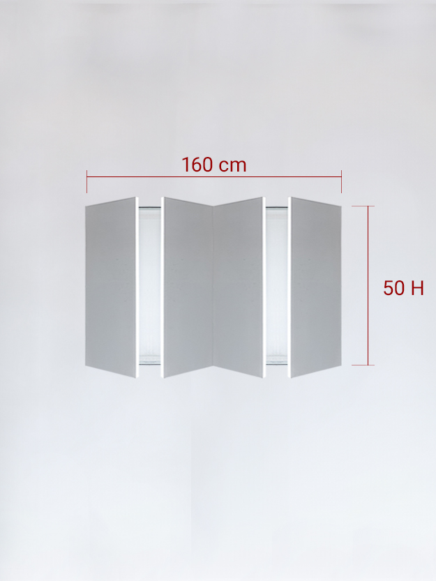 Invisible quadruple panels cm 160x50