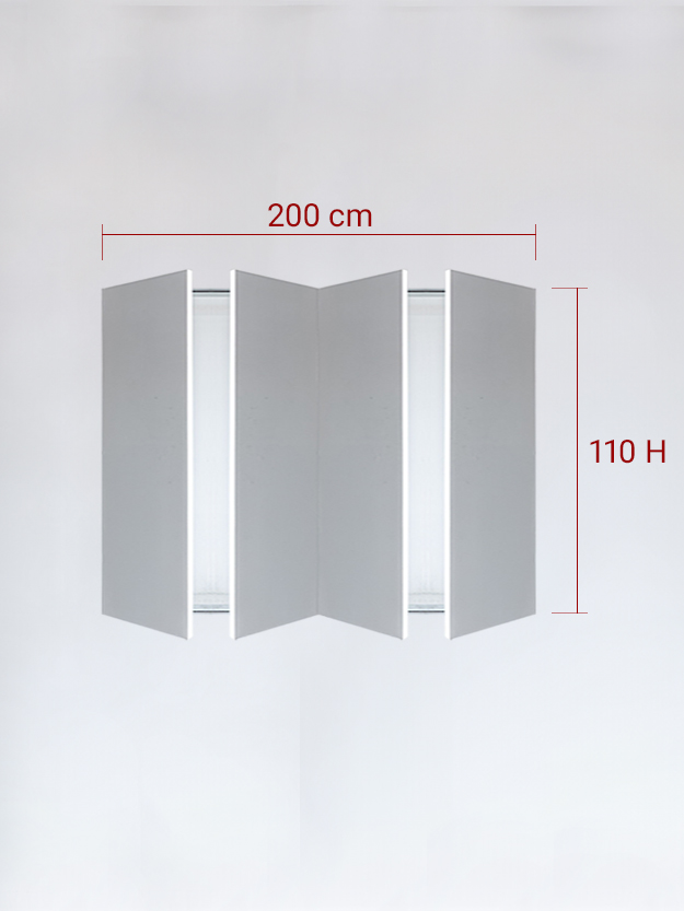 Invisible quadruple panels cm 200x110