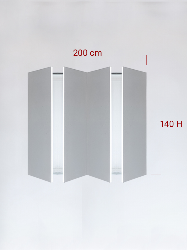 Invisible quadruple panels cm 200x140