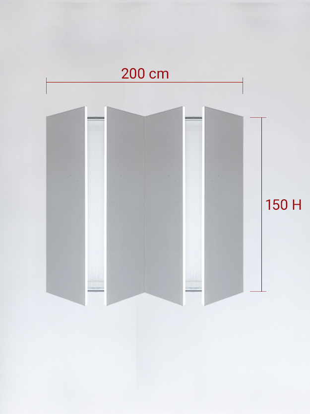 Invisible quadruple panels cm 200x150