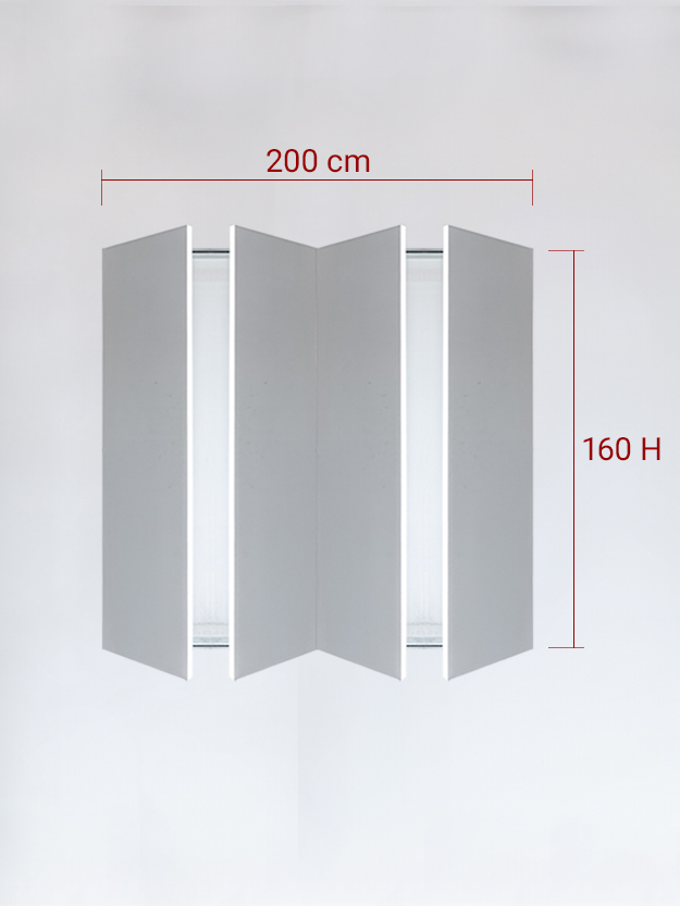 Invisible quadruple panels cm 200x160