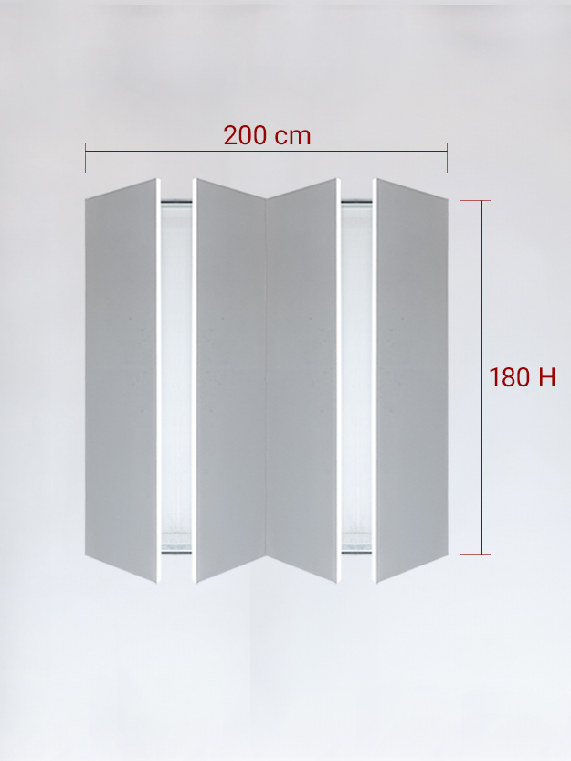 Invisible quadruple panels cm 200x180H