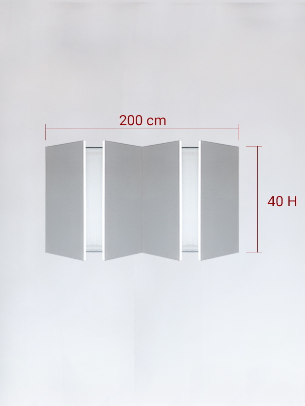 Invisible quadruple panels cm 200x40