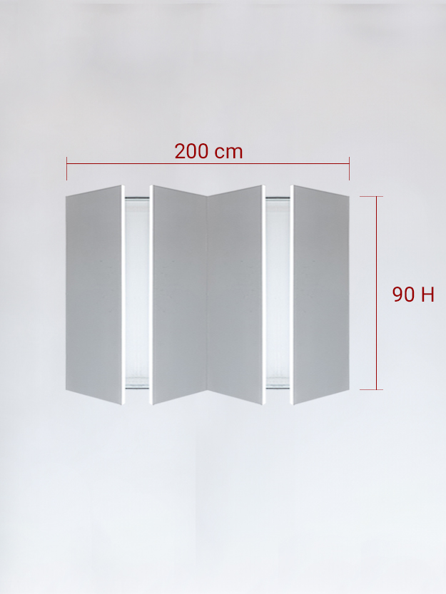 Invisible quadruple panels cm 200x90