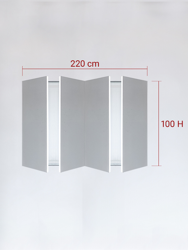 Invisible quadruple panels cm 220x100