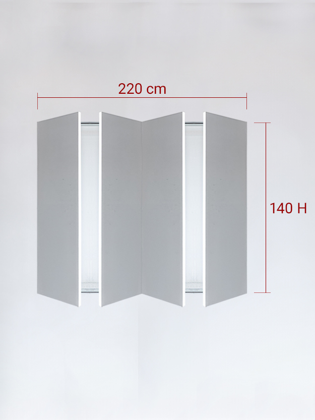 Invisible quadruple panels cm 220x140