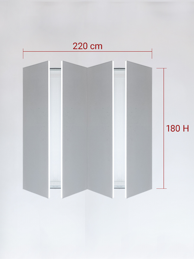 Invisible quadruple panels cm 220x180H