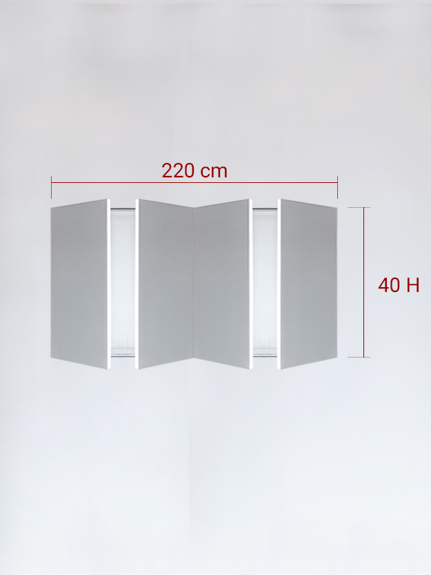 Invisible quadruple panels cm 220x40