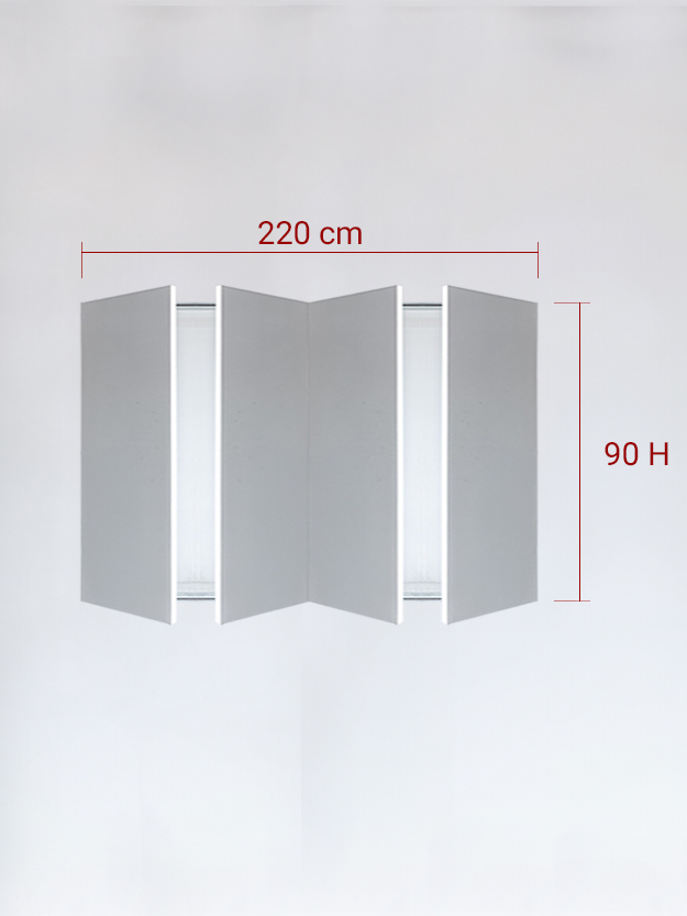 Invisible quadruple panels cm 220x90