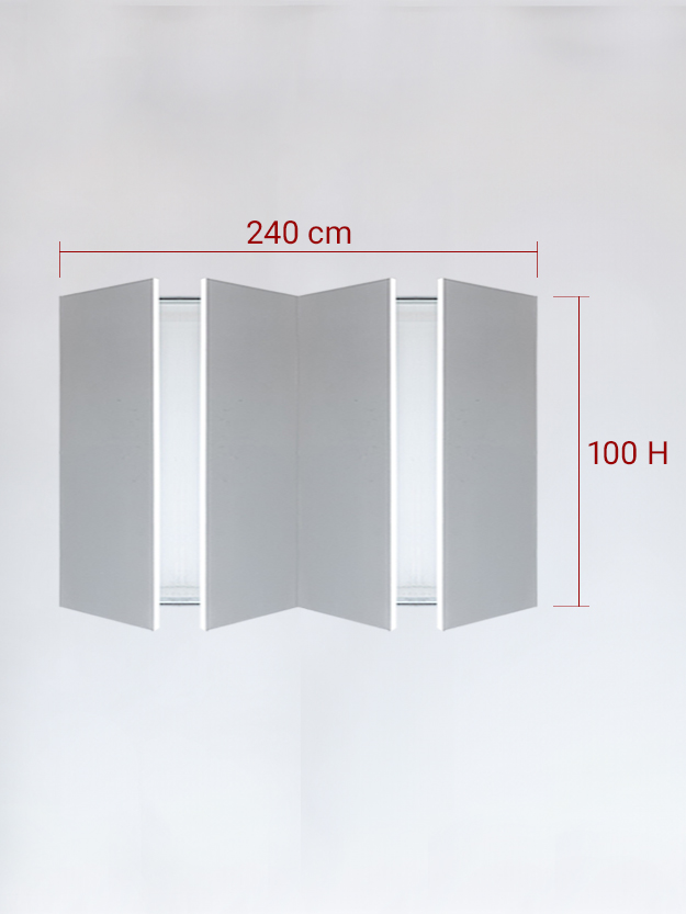 Invisible quadruple panels cm 240x100