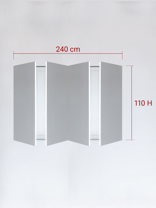 Invisible quadruple panels cm 240x110