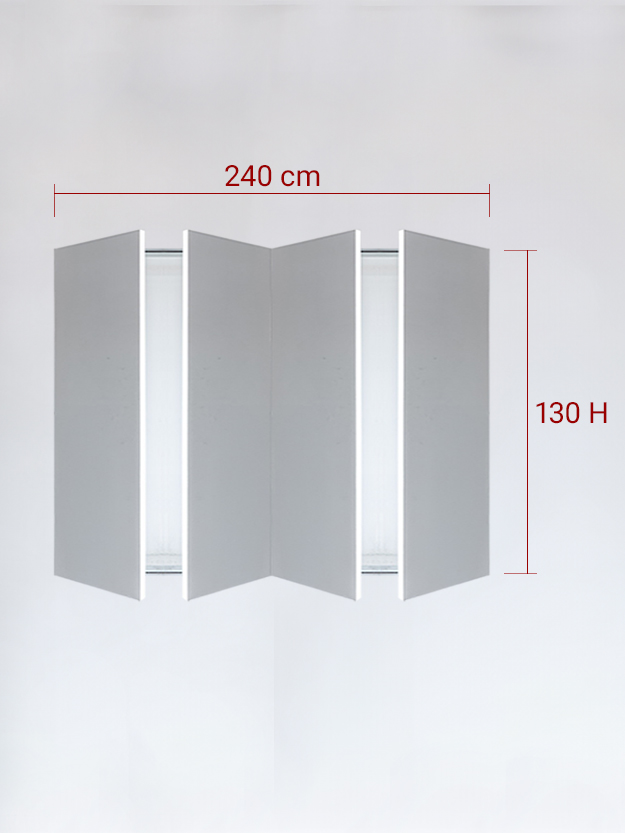 Invisible quadruple panels cm 240x130