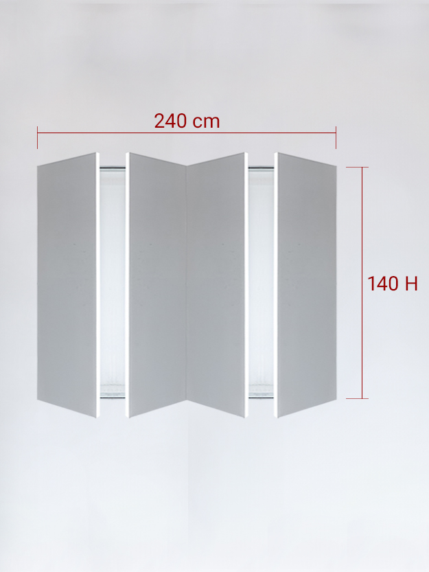 Invisible quadruple panels cm 240x140