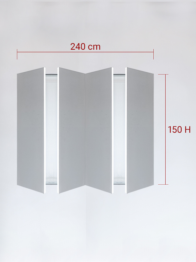 Invisible quadruple panels cm 240x150