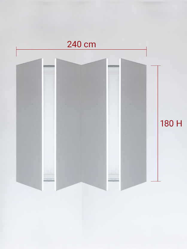 Invisible quadruple panels cm 240x180H