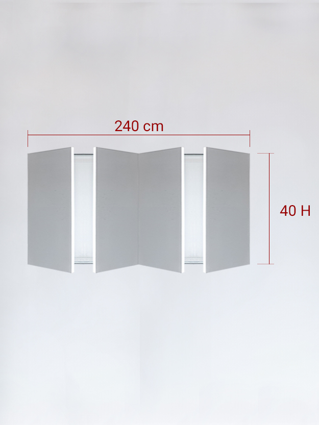 Invisible quadruple panels cm 240x40