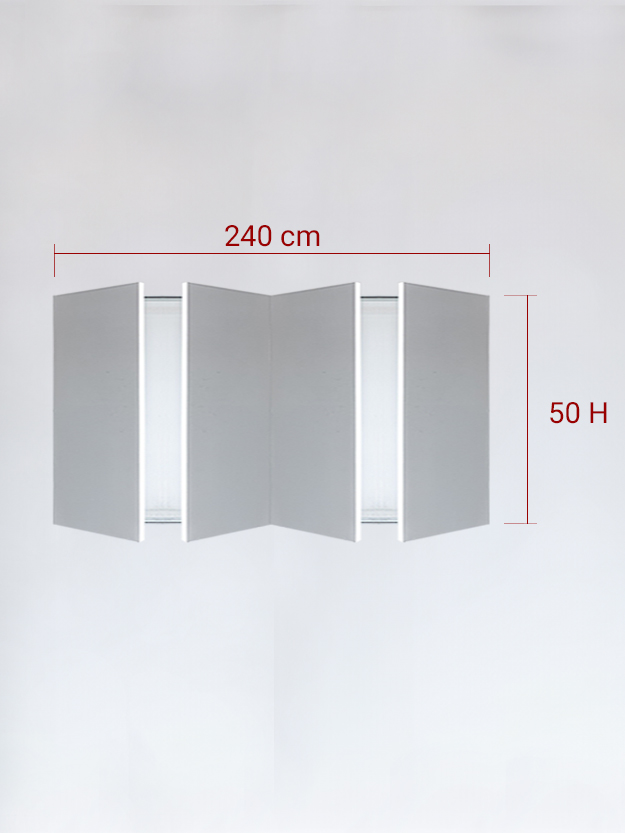 Invisible quadruple panels cm 240x50