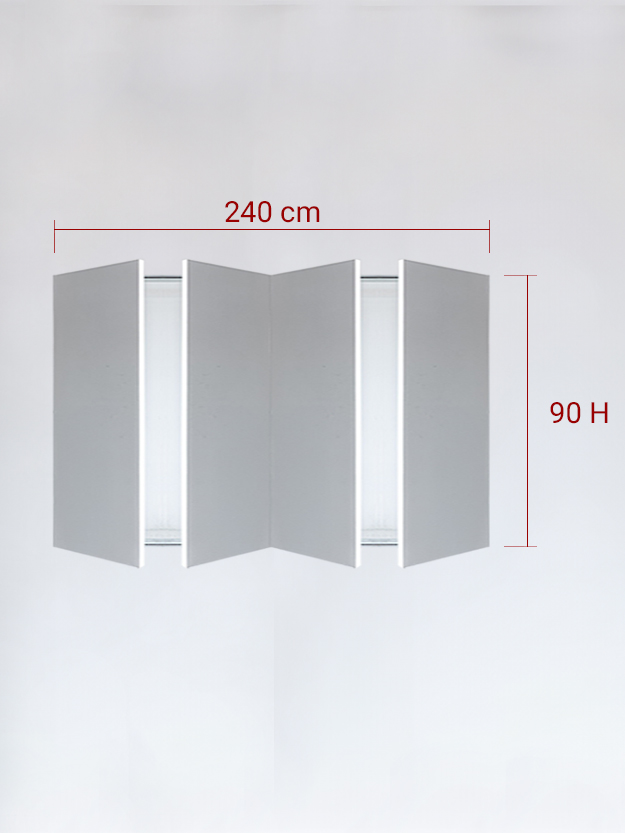 Invisible quadruple panels cm 240x90