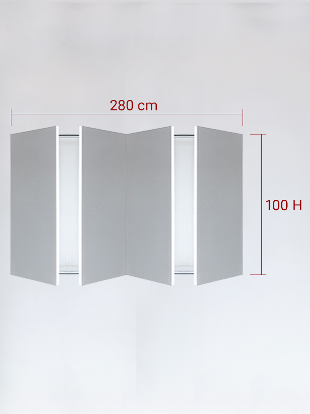 Invisible quadruple panels cm 280x100