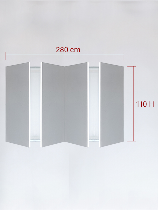 Invisible quadruple panels cm 280x110