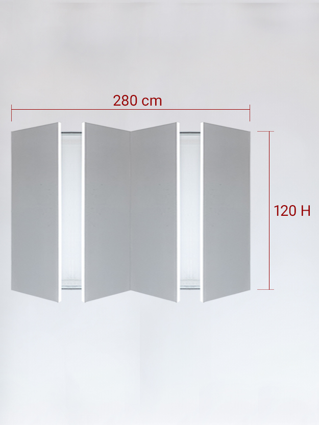 Invisible quadruple panels cm 280x120