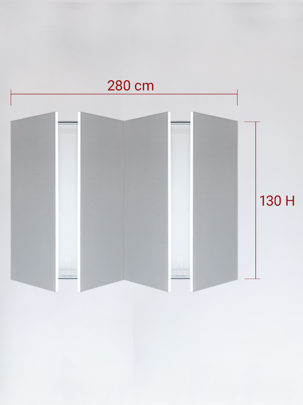 Invisible quadruple panels cm 280x130