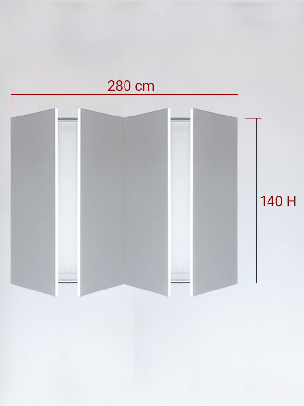 Invisible quadruple panels cm 280x140