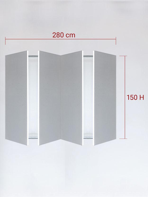 Invisible quadruple panels cm 280x150